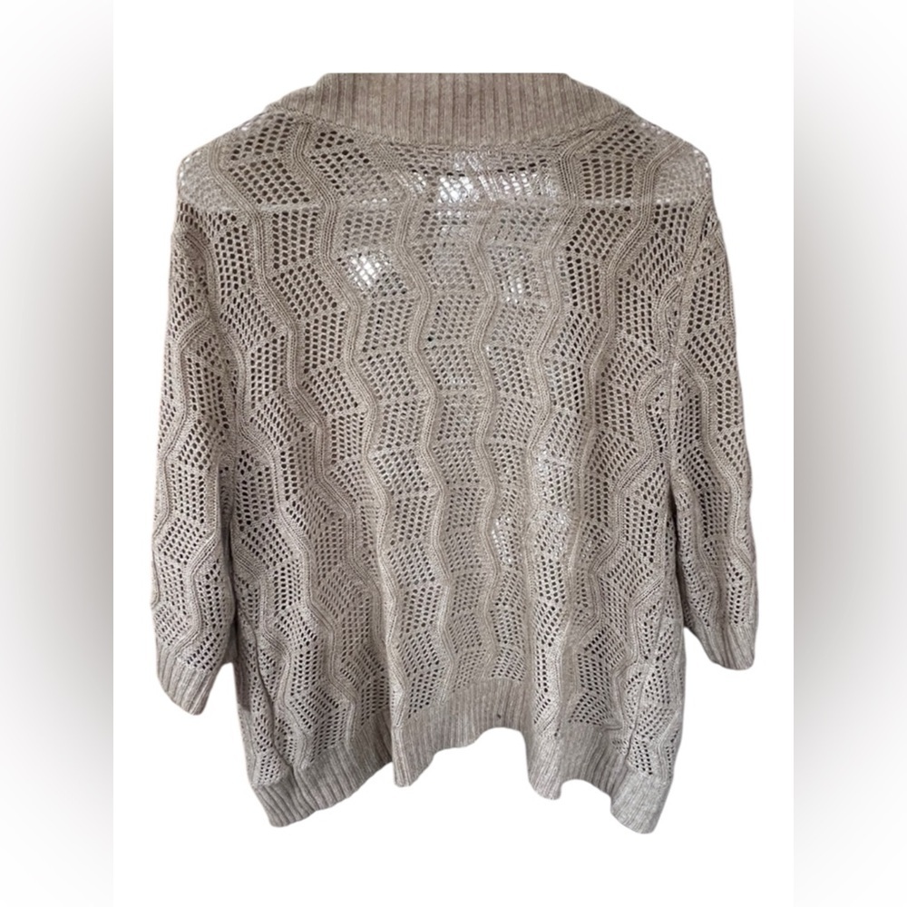 Leo & Nicole Tan Open-Knit Cardigan - Picture 5 of 5